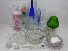 COLOURFUL, PRESSED & OTHER VICTORIAN & LATER GLASSWARE