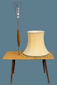 MID-CENTURY TYPE LAMP TABLE - 120cms H (with fitting but no shade), 70cms W, 36cms D (table height