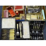 BOXED, CASED & LOOSE EPNS & OTHER CUTLERY, within three boxes