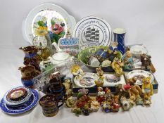 VICTORIAN COPPER LUSTRE and other decorative ceramics, glass ship in bottle and a quantity of