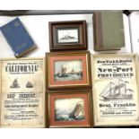 MIXED PICTURES, PRINTS & BOOKS to include two reproduction advertising posters for ship sailings, 45