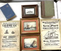 MIXED PICTURES, PRINTS & BOOKS to include two reproduction advertising posters for ship sailings, 45