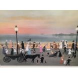HELEN BRADLEY print - 'The Promenade', signed, 47 x 61cms, pencil signature and blind stamped