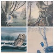 PHILLIP SNOW four sundry framed prints - (two badly faded) and a large selection of mainly prints