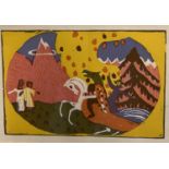 WASSILY KANDINSKY woodcut - mythical scene titled verso 'Klange', labelled 'Templeton & Rawlings