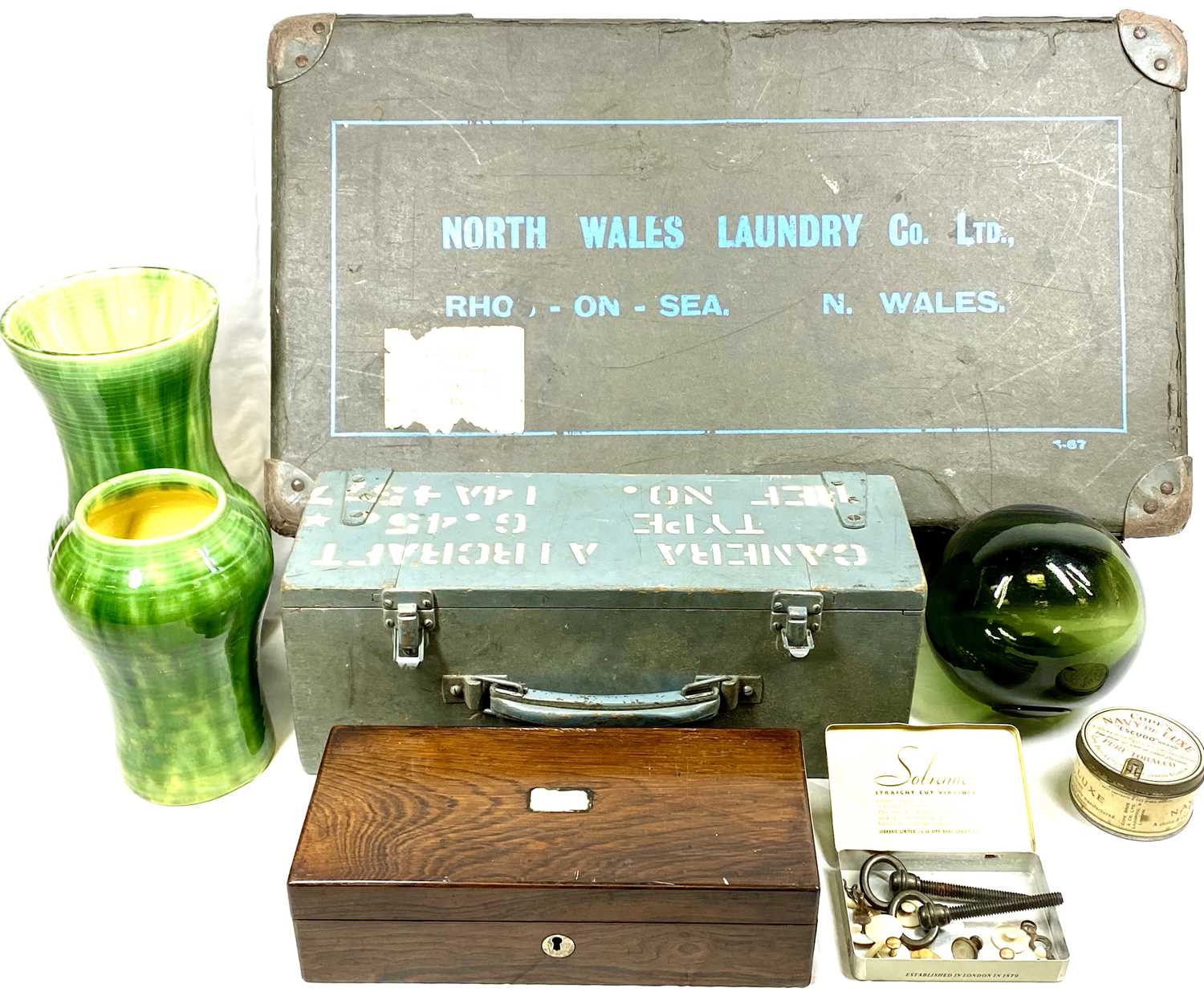 MIXED COLLECTABLES GROUP - contained in a North Wales Laundry Company Limited vintage box, items