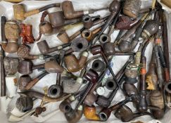 VINTAGE TOBACCO PIPES - a good mixed quantity to include carved examples, clay pipes, others