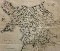 J ORG engraved map - North Wales, 40.5 x 47.5