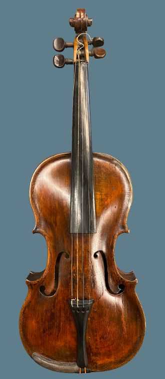 ANTIQUE VIOLIN - in hard case with a bow, length of back 36cms, length in full 60cms