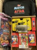 TOPPS MATCH ATTAX TRADING CARDS & ASSOCIATED ITEMS to include thirteen canvas bags with playmats,