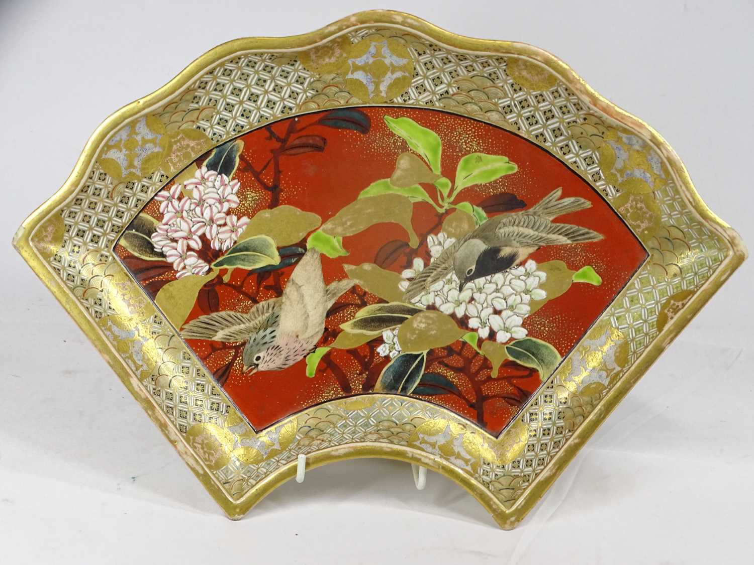 JAPANESE POTTERY & PORCELAIN CERAMICS GROUP to include a gilt, cobalt and bird decorated tea for two - Image 2 of 4
