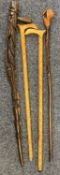 CONTINENTAL CARVED & OTHER WALKING STICKS (4) - 102cms L the longest