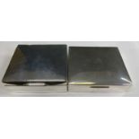 SILVER CIGARETTE BOXES (2) - 1. 830 silver, 5.5ozt gross with inscription to the front 'To Cliff