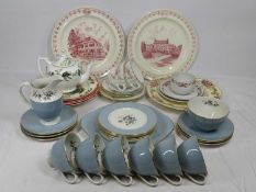 ROYAL DOULTON 'ROSE ELEGANS' TEASET, twenty one pieces, Wedgwood Christmas and other decorative wall