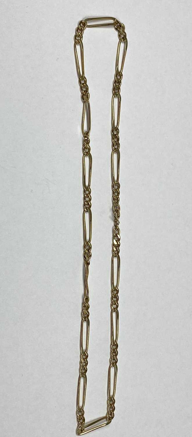 9CT GOLD FLAT LINK NECKLACE - 14.3grms, 44cms L - Image 2 of 2