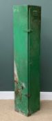 VINTAGE METAL LOCKER/GUN CABINET with a single door, painted green, 170cms H, 31cms W, 31cms D