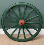 CARTWHEEL - fourteen spokes, painted red and green with black rim, 86D x 3cms