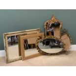 MIRROR ASSORTMENT (5) - gilt framed and ornate selection