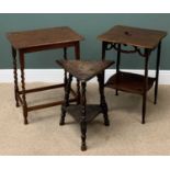 FURNITURE ASSORTMENT - occasional tables to include two tier with shaped top, 74cms H, 50cms W,