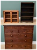 FURNITURE ASSORTMENT - Victorian mahogany chest of two over three drawers with crossbanding to the