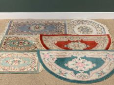 CHINESE WASHED TYPE RUGS - an assortment including Ffrith, the largest 37 x 67cms