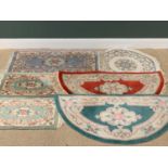 CHINESE WASHED TYPE RUGS - an assortment including Ffrith, the largest 37 x 67cms