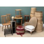 FURNITURE ASSORTMENT - a large parcel of items including mid-Century type drop leaf trolley,