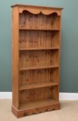 BOOKCASE - five shelf, in modern pine, 193cms H, 92cms W, 30cms D