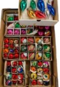 VINTAGE CHRISTMAS BAUBLES - mid-century, some in original boxes, approximately 75 in total