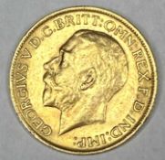 GEORGE V FULL GOLD SOVEREIGN 1911 - 8grms