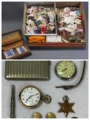 BOOK MATCHES - a large collection with a vintage cigarette box and cigar card contents along with