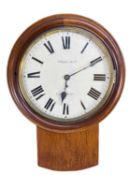 CHAPEL WALL CLOCK - single fusee, Roman numerals to the dial, by J Hughes & Company, Carnarvon (