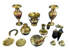 EASTERN & OTHER BENARES ORNAMENTAL BRASSWARE - an assortment