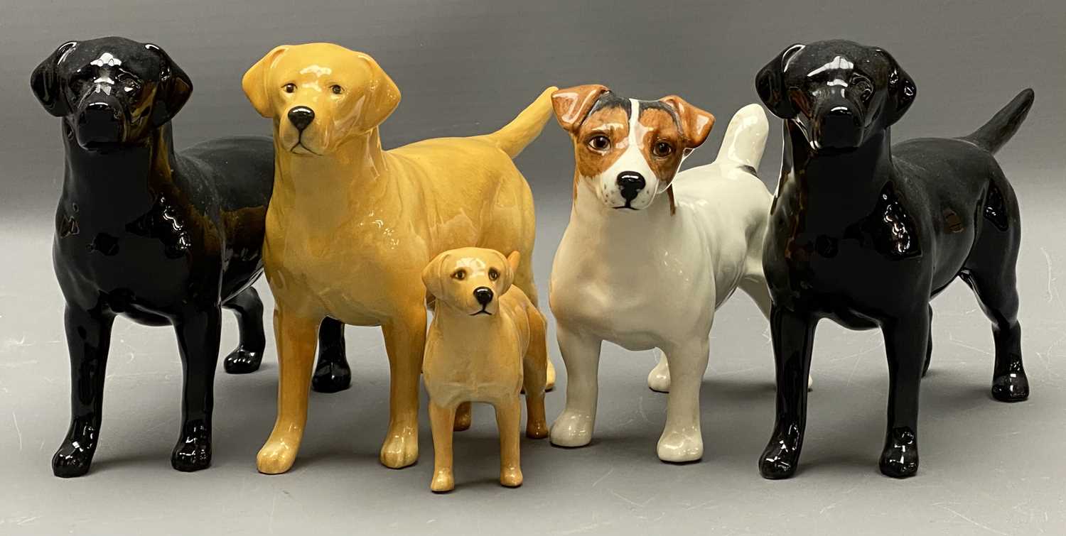BESWICK POTTERY DOGS (5) - all in standing positions, 14cms H, 21cms L the largest - Image 2 of 2