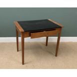 VINTAGE SINGLE DRAWER DESK - with a black vinyl top, 76cms H, 92cms W, 61cms D