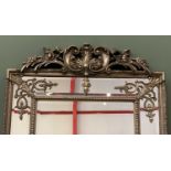 LARGE ORNATE MIRROR - silvered and gilt framed, 185 x 92cms