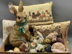 STEIFF RABBIT, COLLECTABLE BEARS, large composition seated rabbit and other toy collectables along