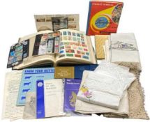 STAMP ALBUM WITH WORLDWIDE CONTENTS and a Stanley Gibbons stock book with similar. Also, assorted