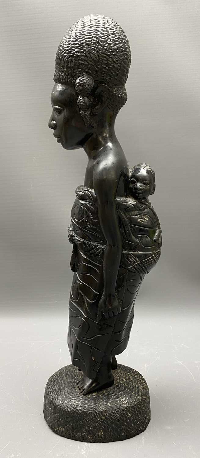 TREEN - carved African figure, 47cms H, lacquered jewellery box and other items to include old - Image 5 of 6