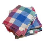 MID-CENTURY WELSH WOOLLEN BLANKETS (3) BY HOLYTEX - three multi-coloured check pattern, two with