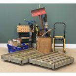 GARAGE & GARDEN TOOLS & ACCESSORIES - an assortment to include raised beds, folding work bench,