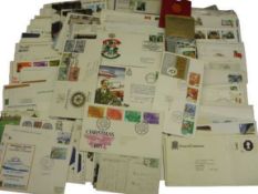 STAMPS - GB mainly, First Day Covers (approximately 100) and two £2 coin covers