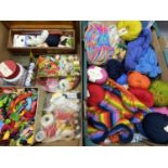 NEEDLEWORK & KNITTING HABERDASHERY GOODS - a mixed quantity in two boxes to include the contents