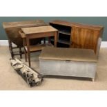 FURNITURE ASSORTMENT (5) - to include drop-end tea trolley, Loom type ottoman, bookcase, and a
