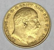 EDWARD VII GOLD HALF SOVEREIGN 1904 - 4grms