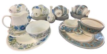 WEDGWOOD FLORENTINE TEAWARE - 21 pieces, also Wedgwood Clementine teaware, 24 pieces, ETC