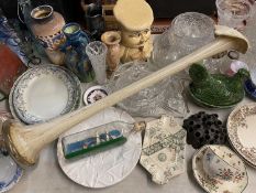 CHINA & GLASSWARE - a large assortment to include Dartmouth Fish, Wedgwood items, 'hen on nest', a