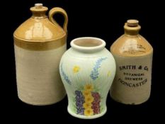 STONEWARE FLAGONS (2) - 33cms H the tallest and the other for 'Smith & Co, Botanical Brewers