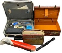 MEDICAL BRIEFCASE WITH RELATED CONTENTS, a vintage wireless by Ekco, riflescope and a vintage