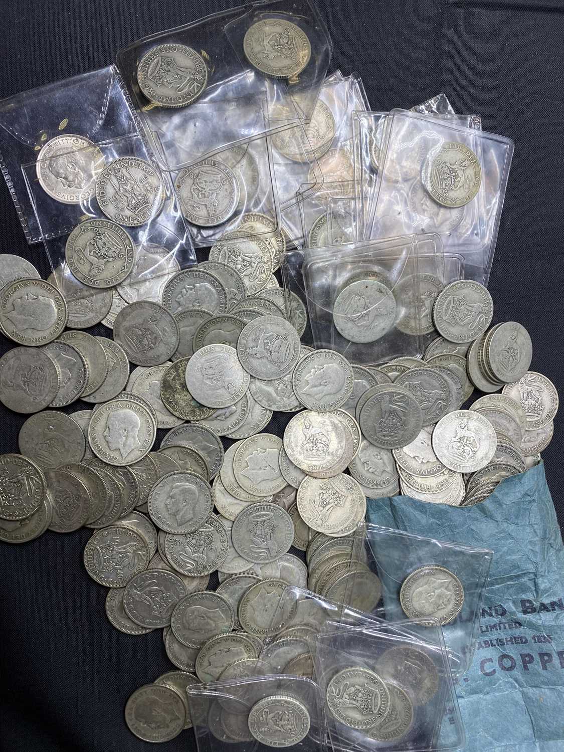 PRE 1947 ONE SHILLING PIECES - 180 pieces approximately, 32.4ozt gross